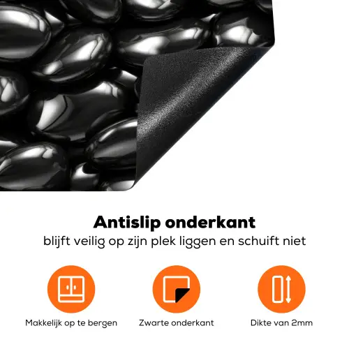 Zwarte - Glans - Stenen Inductie beschermer vinyl 3mm klein 276 -zzzzzzz-td-onderkant