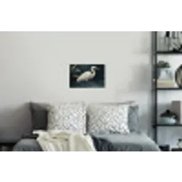 Reiger - Water - Natuur - Modern - Wit Muursticker klein -slaapkamer