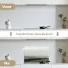 Grijs - Berg - Paarden keuken achterwand spatscherm klein -voor_na_NL