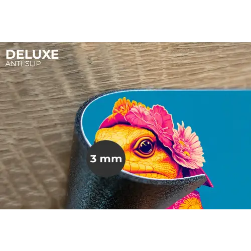 Bloemenkrans - Hagedis - Kimono - Paars Placemat vinyl groot -closeup