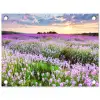 Lavendel - Bloemen - Zonsondergang - Paars - Weide tuinposter los doek klein -3d