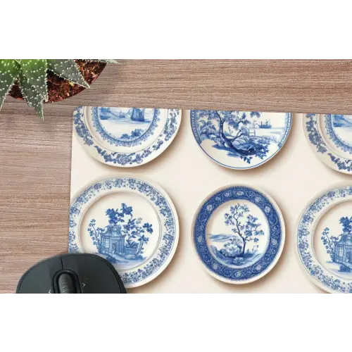 Borden - Bomen - Planten - Blauw muismat rubber klein 262 -closeup