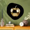 Appel - Goud - Chrome - Zwart Wandcirkel Organisch Plexiglas middel -sfeer2