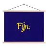 Blauw - Geel - Fijn textielposter latten blank klein -3d