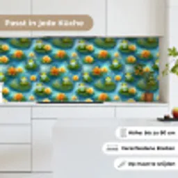 Kikker - Lelies - Groen keuken achterwand 2 middel 871 -sfeer4_DE