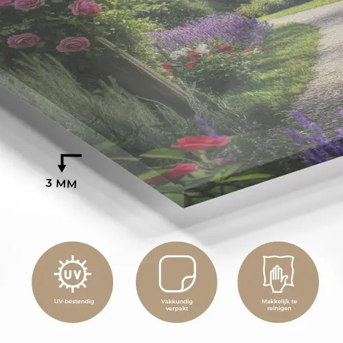 Doorkijk - Tuinboog - Bloemen - Natuur - Pad plexiglas 5mm klein -sfeer2