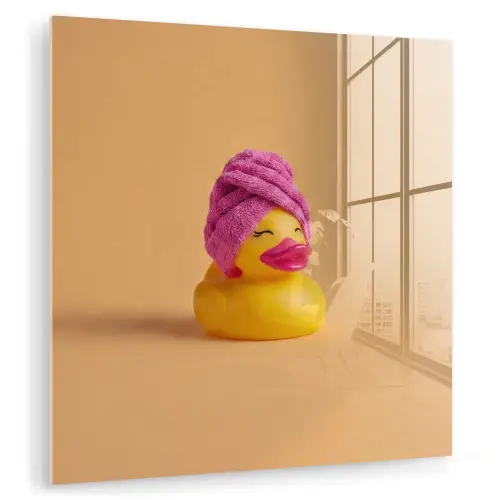 Badeend - Handdoek - Kleurrijk plexiglas 5mm klein -zzzproduct_nieuw