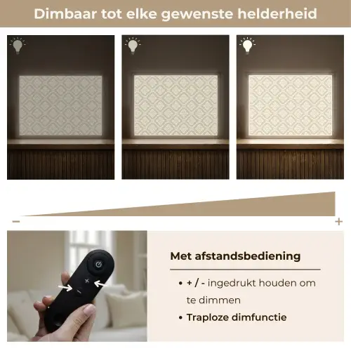 Floraal - Ornament - Beige Light Box met batterij (Wandlamp) middel 907 -USP_dimbaarNL