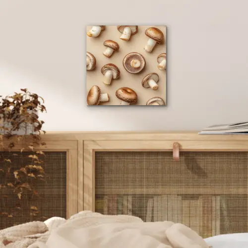 Kastanje Champignons - Beige aluminium wit klein -sfeer3