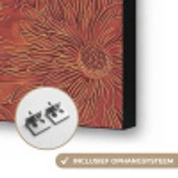 Oosters - Bloemen - Terracotta Textielframe zwart klein 947 -USP_ophangsysteemNL