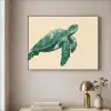 Schildpad - Sierlijk - Groen - Schild Textielframe zwart klein -sfeer2