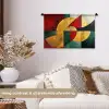 Abstract - Kerst - Goud - Rood - Groen Wandkleed katoen klein -sfeer1