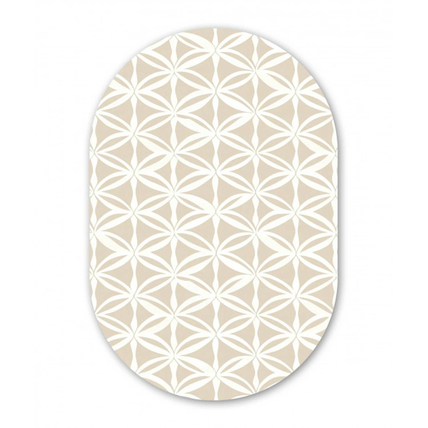 Motief - Modern - Beige Wandcirkel Ovaal Aluminium middel 839 -3d
