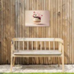 Cheesecake - Eten - Roze - Taart Tuinposter op houten frame 2 cm dik klein -sfeer4