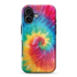 Regenboog - Tie dye - Kleurrijk - Blauw Toughcase MagSafe Apple iPhone 17 klein -3d