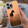 Paard - Grasveld - Zonsondergang Hoesje iPhone 16 Pro Max met koord klein -sfeer3