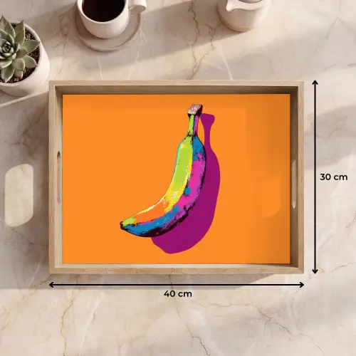 Felle kleuren - Banaan - popart Dienblad Rechthoek middel -USP_Formaat