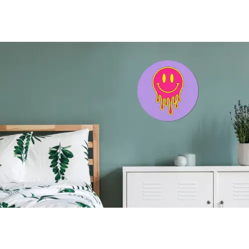Smiley - Drip - Neon Wandcirkel aluminium klein -slaapkamer