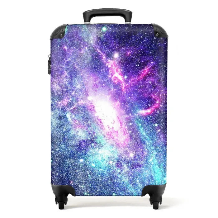Kosmische kleurexplosie Koffer - NBS - Handbagage middel -productfoto_recht