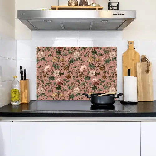 Bloemen - Klassiek - Roze Inductie beschemer met haakjes klein 777 -sfeer2