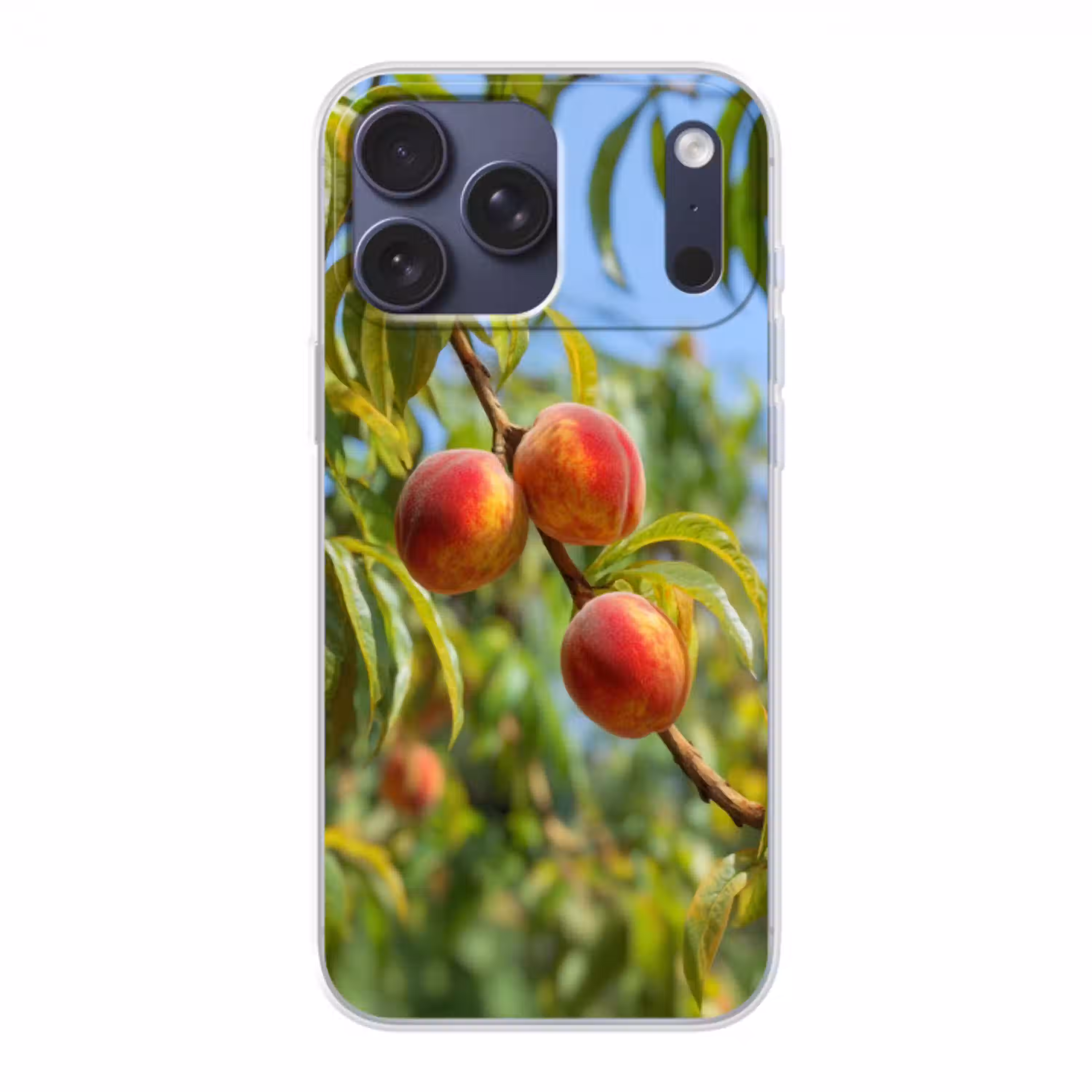 Perzik - Bladeren - Zonlicht Telefoonhoesje iPhone 17 Pro Max klein -3d