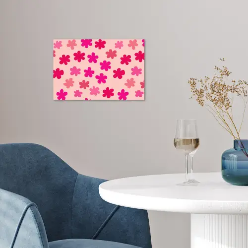 Bloemen - Patroon - Roze poster papier klein -sfeer3