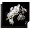 Dauwdruppels op Witte Orchideeën Inductie beschermer vinyl 3mm middel -3d