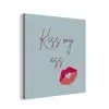 Kiss my ass - Lip - Blauw aluminium wit klein -3d