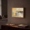 Abstract - Geel - Modern - Beige Light Box met batterij (Wandlamp) middel -sfeer1