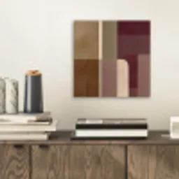 Vlakken - Abstract - Bordeaux - Lijnen aluminium wit klein -sfeer1