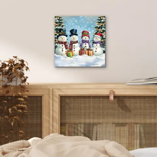 Vrolijk -  Sneeuw - Kleurrijk aluminium wit klein -sfeer3