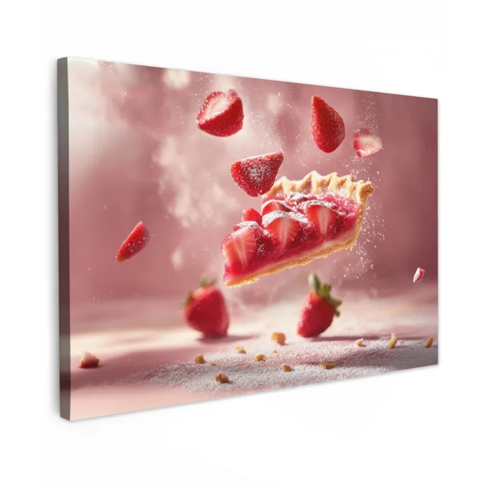 Aardbei - Taart- Eten - Roze canvas 2cm klein -z3d