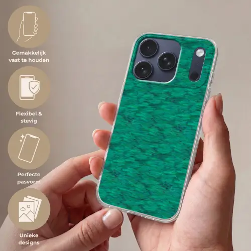 Vloeiend - Olie - Texturen - Groen Telefoonhoesje iPhone 17 Pro klein 878 -sfeer3_NL