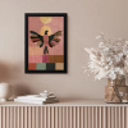 Illustratie - Vogel - Vlakken - Kleurrijk fotolijst zwart zonder passe partout klein -sfeer5