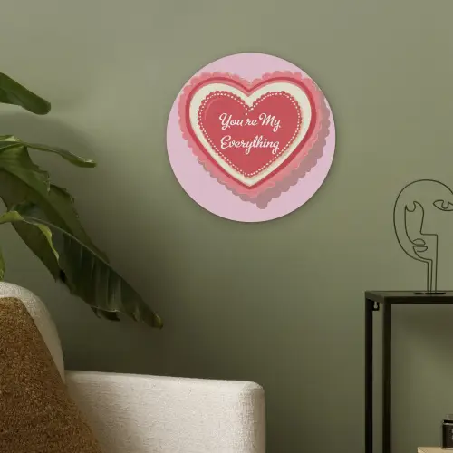 Liefde - Hart - Valentijn Akoestische PET Vilt - Rond klein -sfeer2