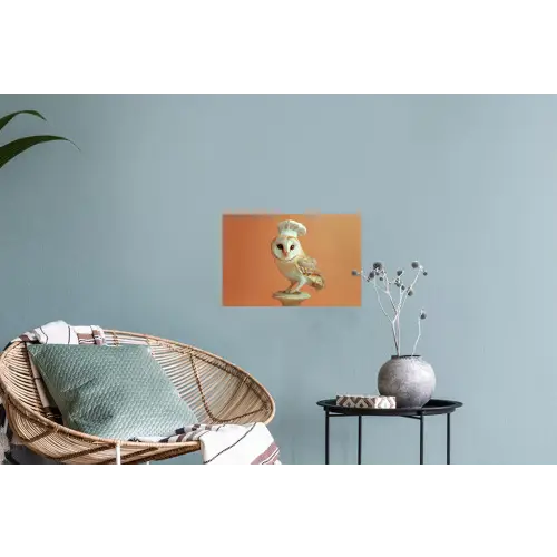Kerkuil - Koksmuts - Oranje - Vogel Muursticker klein -plant