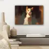 Kat - Geschilderd - Artistiek - Wit canvas 2cm klein -sfeer6