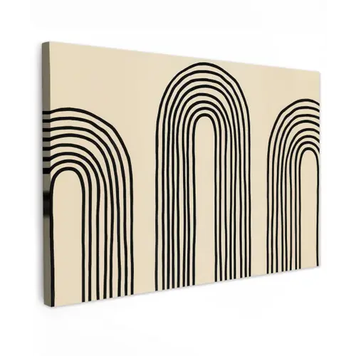 Boogvormen - Zwart - Strak canvas 2cm klein -z3d
