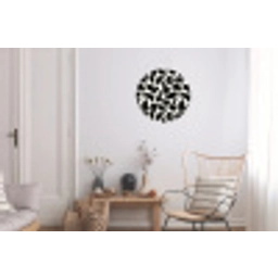 Dierenpatroon - Vlekken - Zwart - Wit Wandcirkel aluminium klein 190 -woonkamer