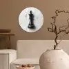 Schaakstuk - Koning - Zwart - Marmer Wandcirkel plexiglas klein -sfeer1