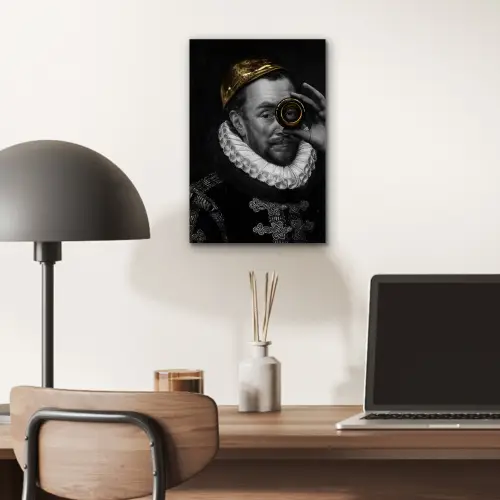 Willem van Oranje - Adriaen Thomasz - Goud - Lens aluminium wit klein -sfeer5