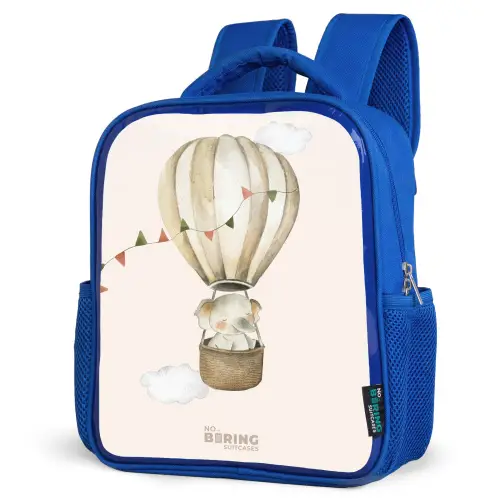 Olifant in een luchtballon Kinderrugzak - Blauw middel -schuin