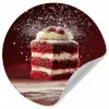 Rode - Velvet - Taart - Eten Wandcirkel behangsticker klein -3d