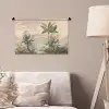 Tropisch landschap - palmbomen - Bloemen - Roze lucht Wandkleed katoen klein -sfeer4