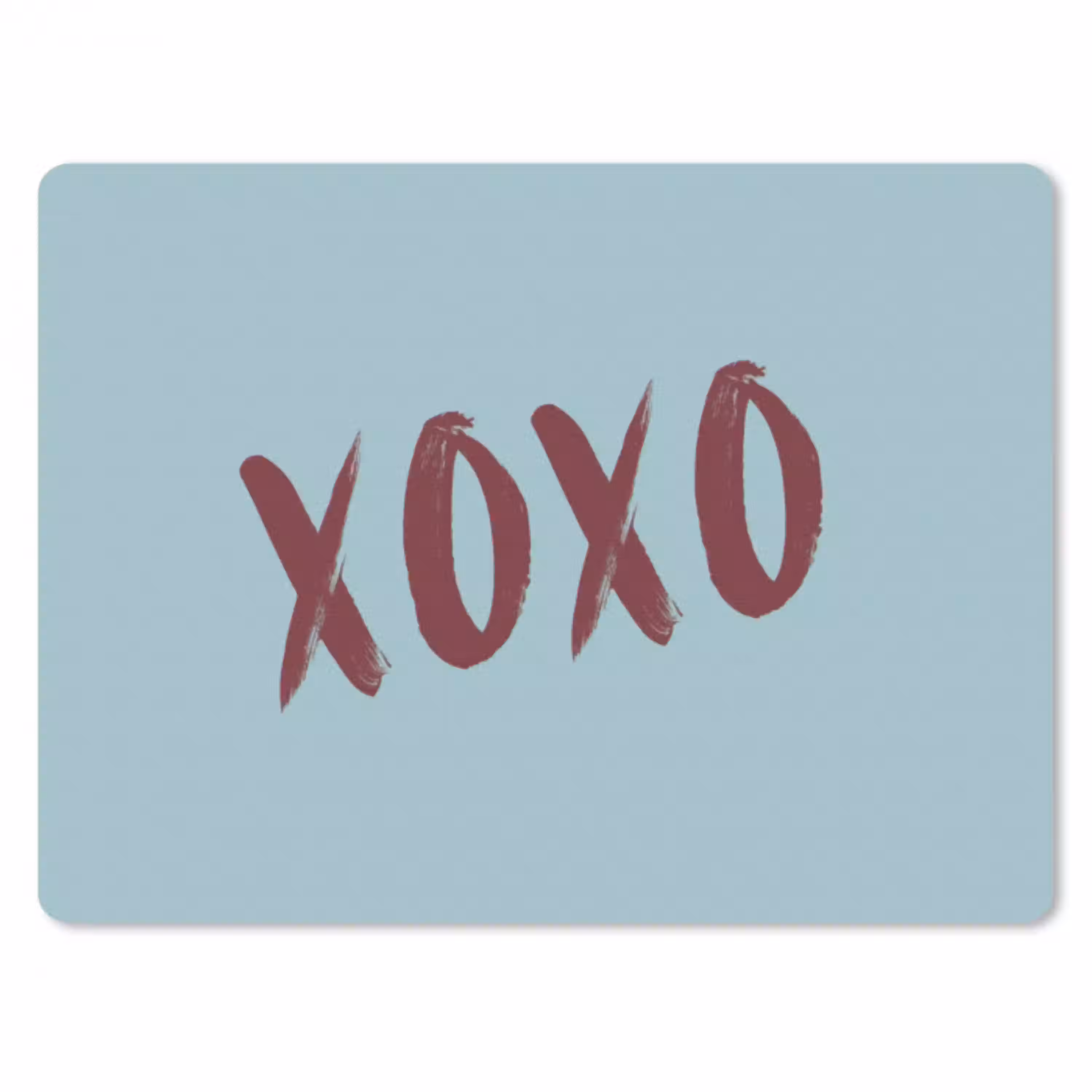 XOXO - Blauw - Rood muismat rubber klein -3d