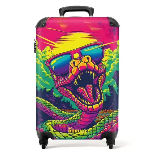 Tattoo style- Zonnige Slang NBS - Handbagage koffer - Kinderen Unisex middel -productfoto_recht