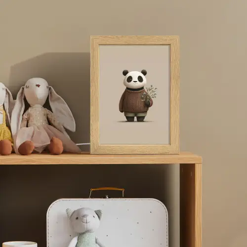 Panda - Blauwe bloemen - Zachtheid Light Box met kabel klein -sfeer2_kind