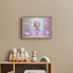 Fee - Paars - Sprookje Light Box met batterij (Wandlamp kind) middel -sfeer2_kind