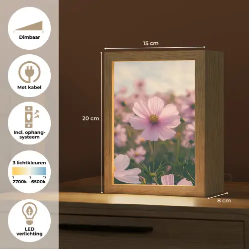Bloemen - Paars - Wazig Light Box met kabel (Tafellamp) klein -USP_NL