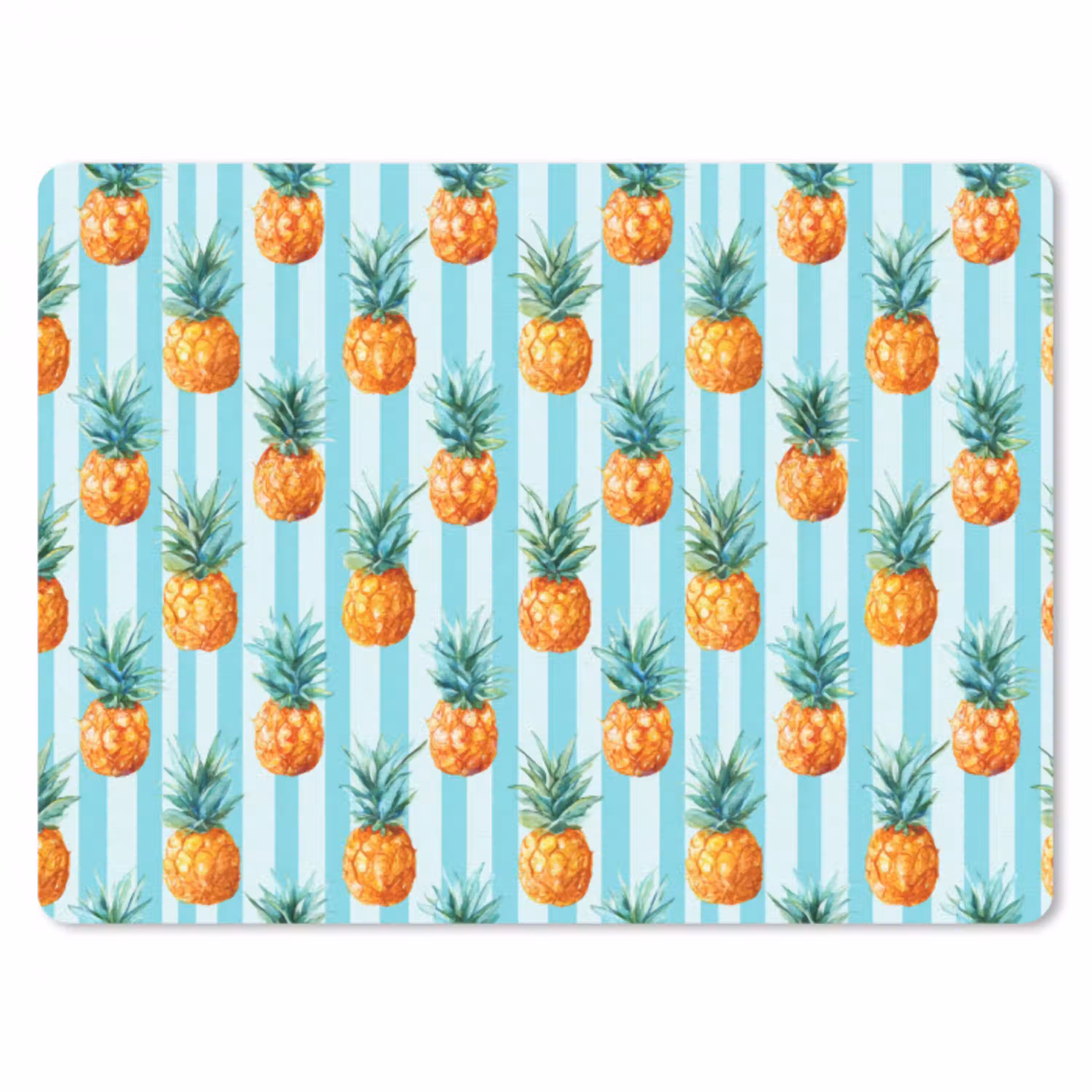 Ananas - Strepen - Groen muismat rubber klein 262 -3d